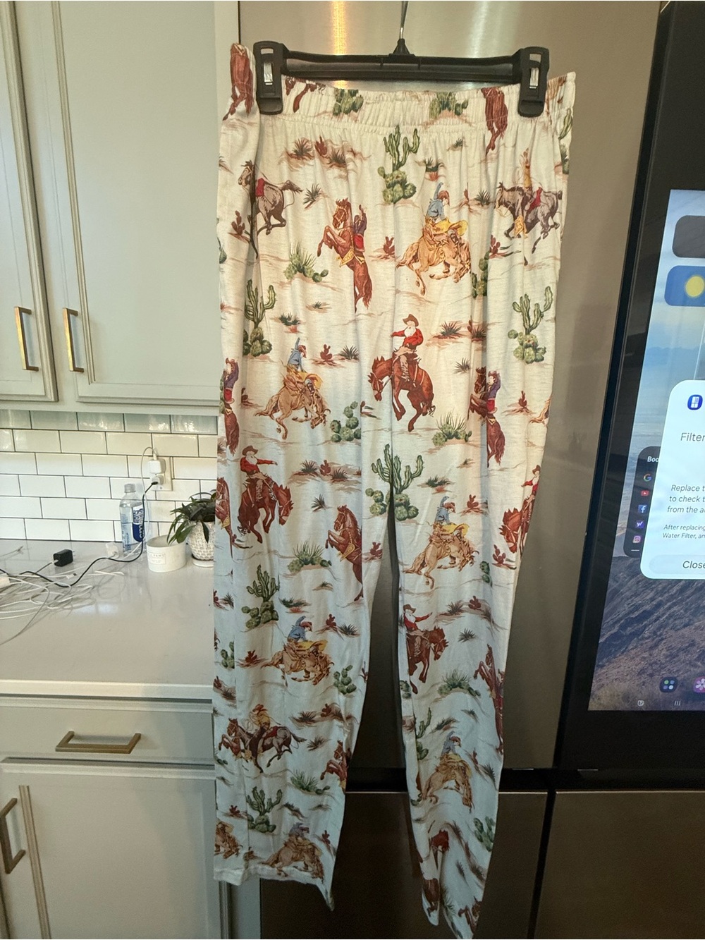 aerie White Ranch Print Lounge Pants